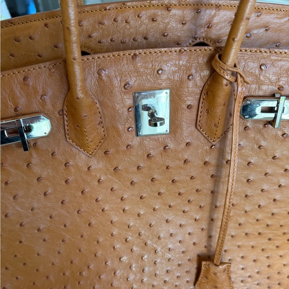 Custom Made Ostrich ‘Luxury Birkin’ 35 style bag - Picture 3 of 17